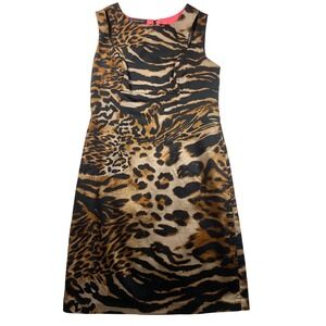 INC International Concepts Petite Dress Tiger Sleeveless Square Neck Women's 6P